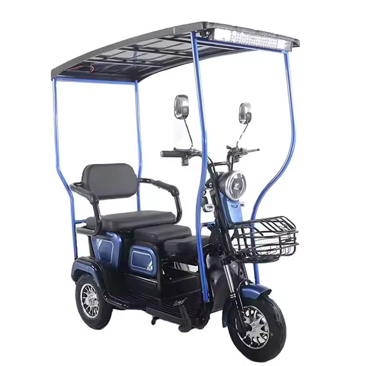 48V 500W Electric Tricycle with Solar Panel for Passenger Transport 2