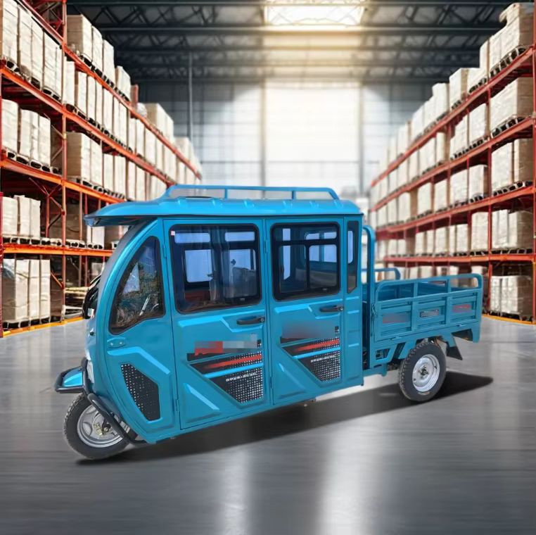 Electric Cargo Tricycle with Enclosed Cab for Efficient Transportation 2