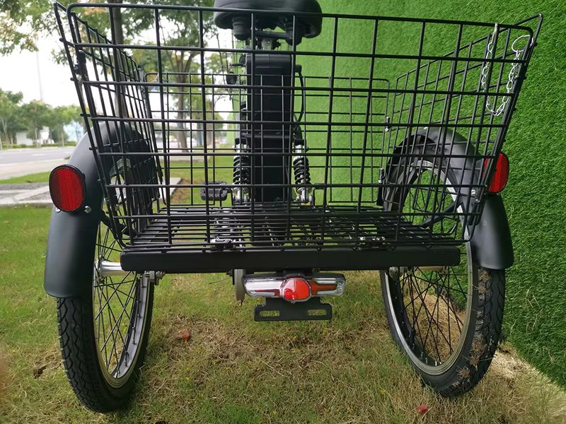 Electric 3-Wheel Tricycle with Cargo Basket for Commercial Use 3